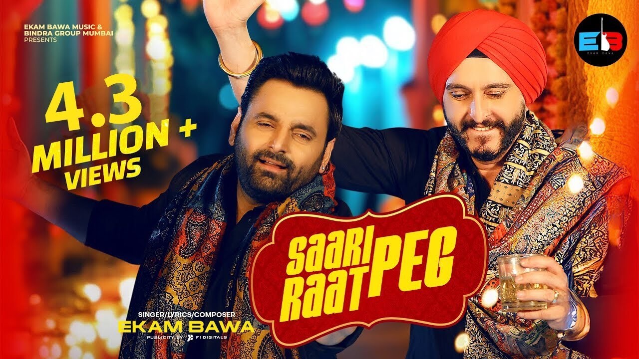 Saari Raat Peg music video song mp4 mobile download